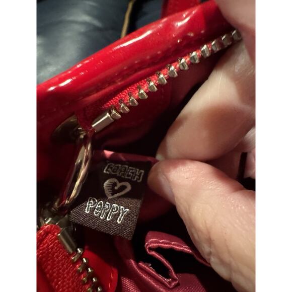 Coach Poppy Red Liquid Gloss Patent Leather Quilted Handbag - Picture 7 of 7